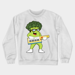 Vegan Broccoli at Music with Guitar Crewneck Sweatshirt